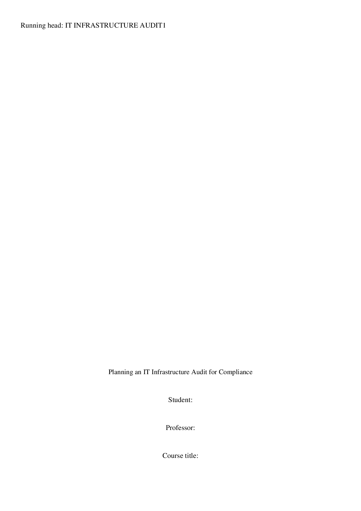 Preview image for CIS 558 Term Paper Planning An IT Infrastructure Audit For Compliance